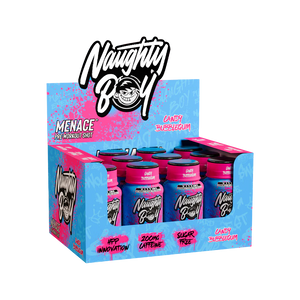 Naughty Boy Menace Pre-Workout Shots Candy Bubblegum 60ml - Case of 12