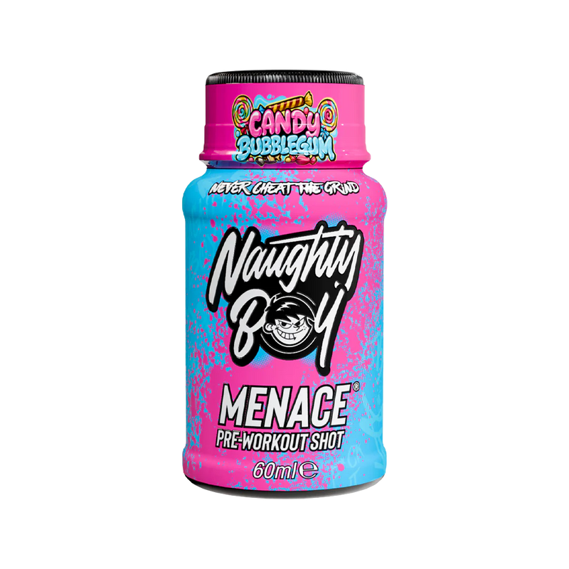 Naughty Boy Menace Pre-Workout Shots Candy Bubblegum 60ml - Case of 12