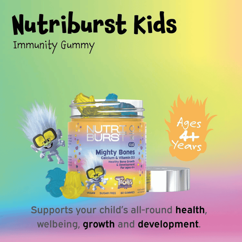 Nutriburst Trolls Mighty Bones Calcium & Vitamin D3 Kids - 60 Gummies