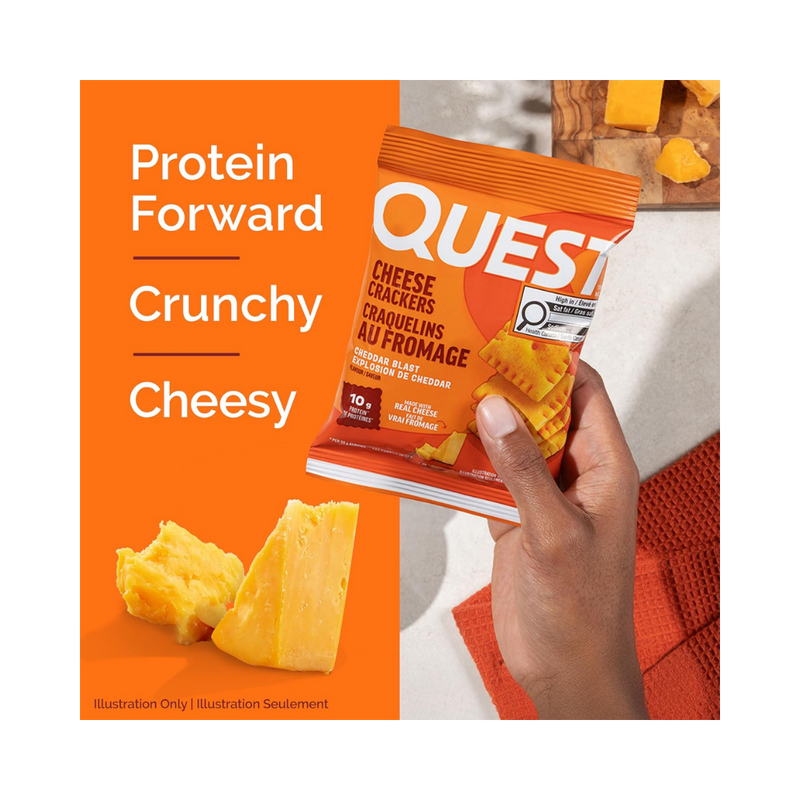 Quest Nutrition Cheddar Blast Cheese Crackers 30g - Case of 4