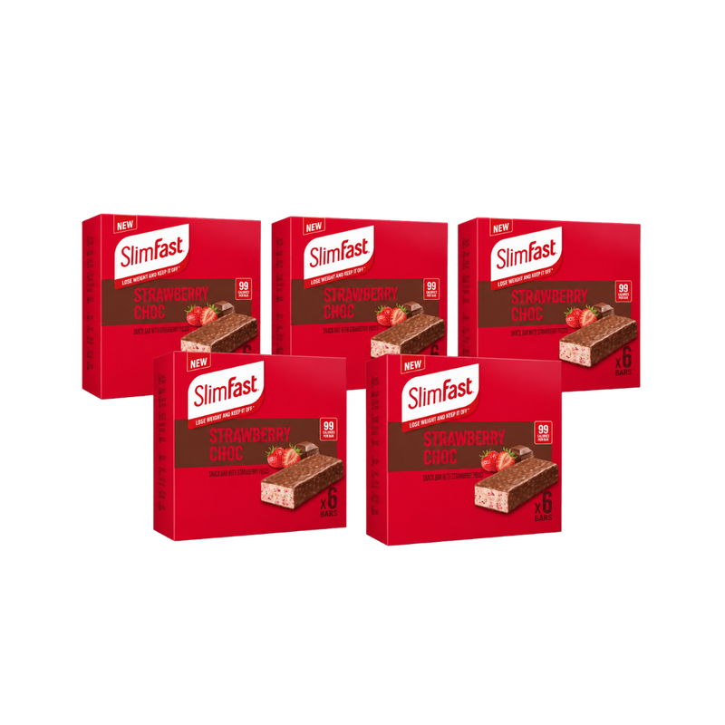 Slimfast Strawberry Chocolate Snack bars 25g - Case of 30 (5 x 6 x 25g) [Best Before: 30/06/2026]