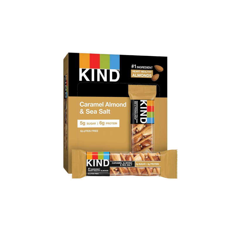 KIND bar 40g - mixed box of 24 bars (Caramel Almond & Sea Salt, + Dark Chocolate Nuts & Sea Salt)