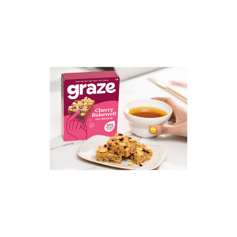 Graze Cherry Bakewell Oat Boosts 50g - Case of 9