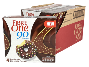 Fibre One 90 Calorie Doughnuts Chocolate Flavour (4 x 23g multipack) - Case of 8