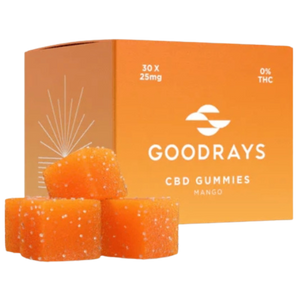 Goodrays Mango 25mg CBD Gummies - Pack of 30 gummies [Best Before: 30/07/2024]