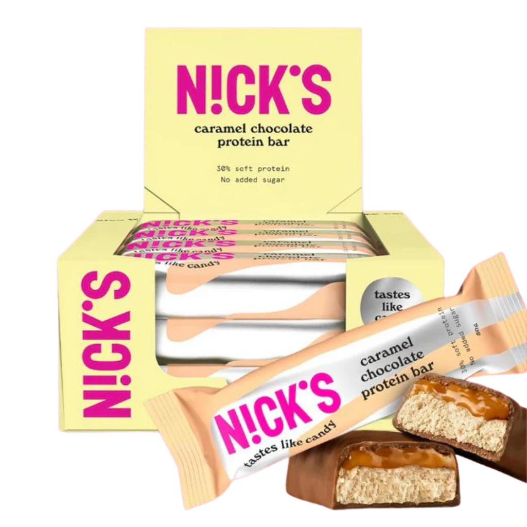 Nicks Caramel Chocolate Protein bar Case 12