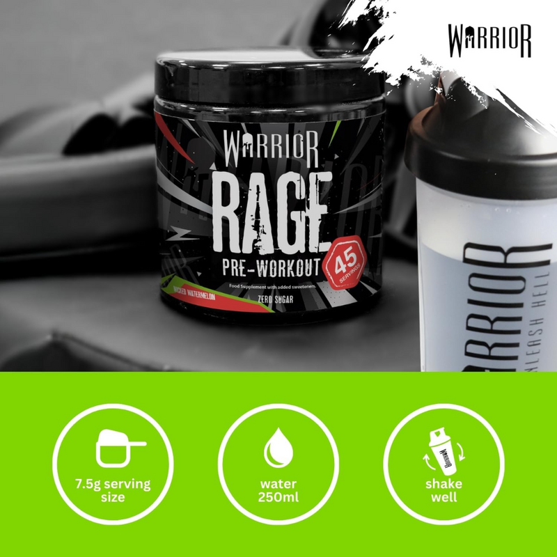 Warrior Rage Pre-Workout Wicked Watermelon 395g [Best Before: 31/05/2025]