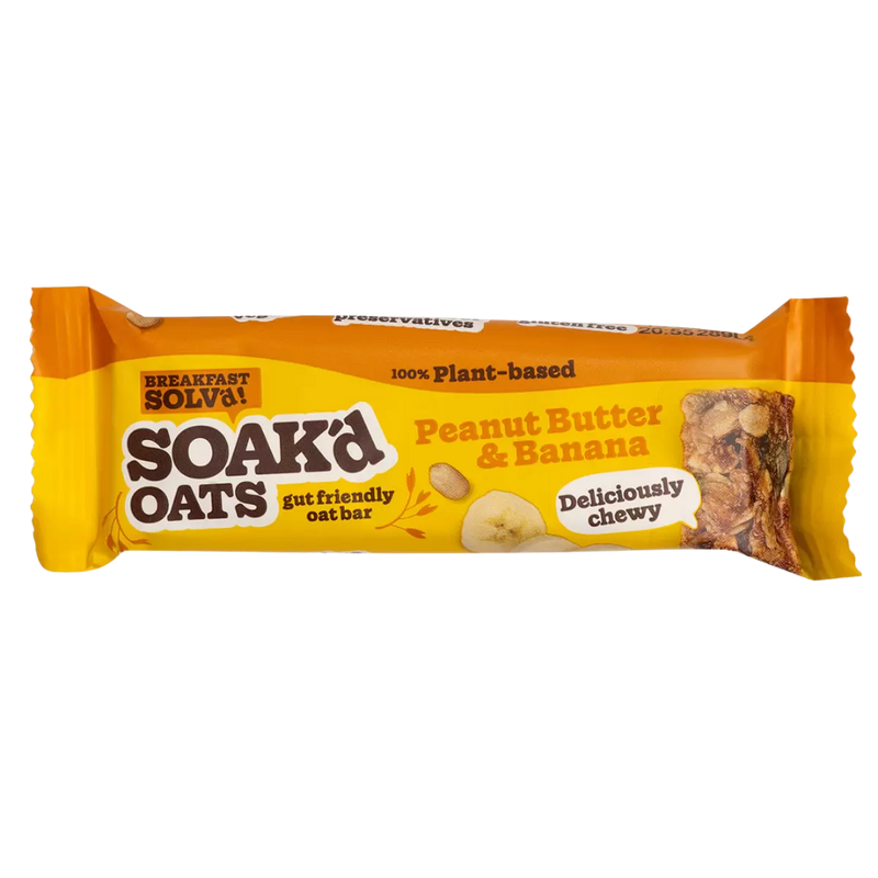 Soak'd High Fibre Peanut & Banana Oat bars 42g - Case of 16