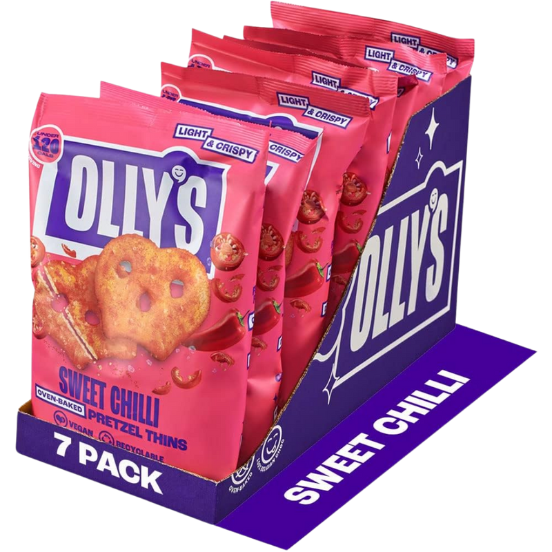 Olly's Sweet Chilli Pretzel Thins 140g - Case of 7