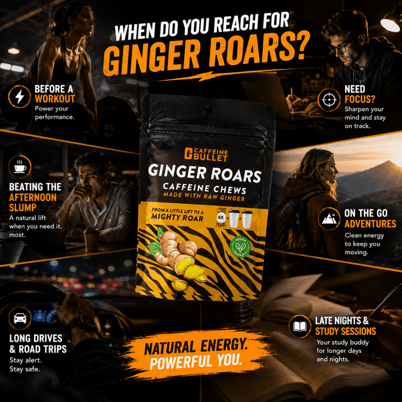 Caffeine Bullet Limited Ginger Roars Energy Chews (60 chews) [Best Before: 07/07/2026]