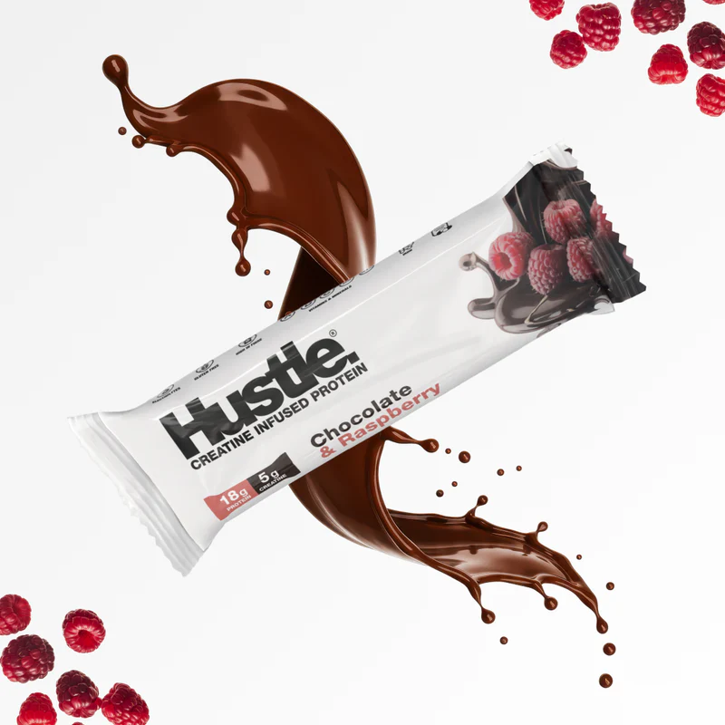 Hustle Chocolate Raspberry Creatine Infused Protein bar 75g - Case of 12