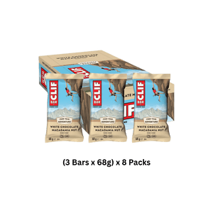 Clif White Chocolate Macadamia Nut Energy Bar (3 bars x 68g) x 8 Packs [Best Before Date: 11/04/2026]