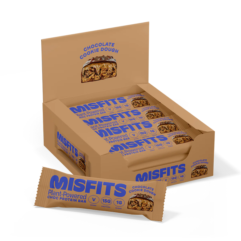 Misfits Cookie Dough Flavour Protein Bar 45g - Bundle of 12