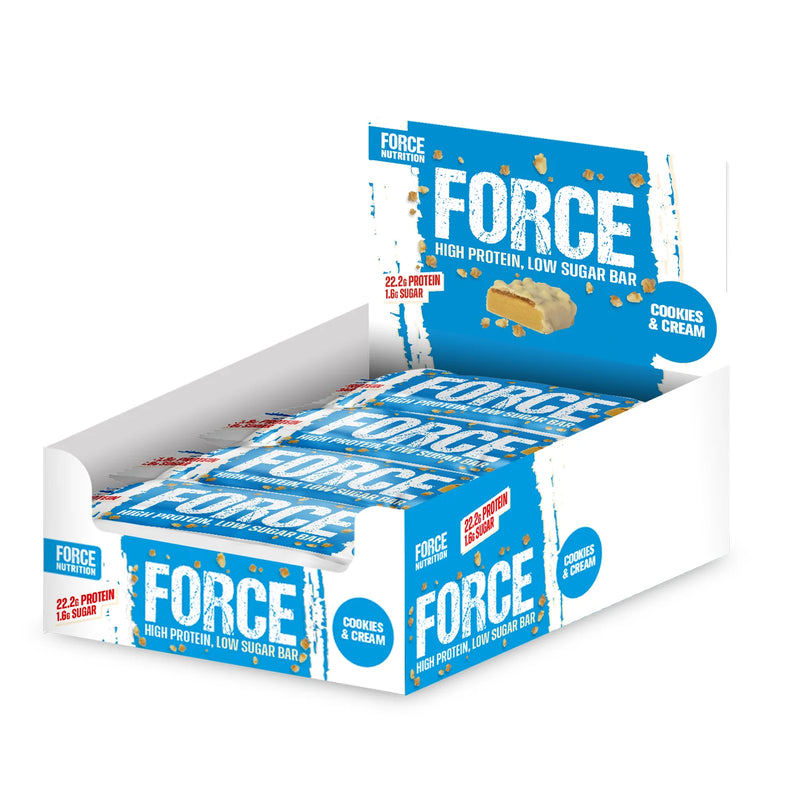 Force Nutrition Cookies & Cream Protein bar 65g - Case of 12 [Best Before: 30/11/2025]