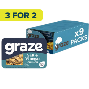 Graze Salt and Vinegar Crunch 28g - Case of 9 [Best Before: 07/07/2025]