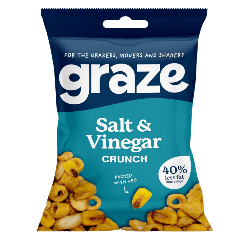 Graze Salt & Vinegar Crunch bag 35g - Case of 10 [Best Before: 11/10/2025]