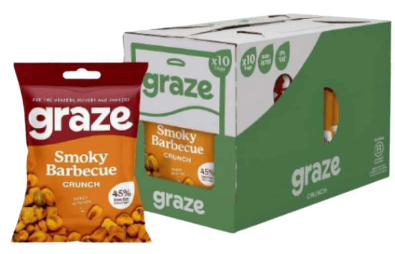 Graze Smoky BBQ Crunch bag 35g - Case of 10 [Best Before: 18/08/2025]
