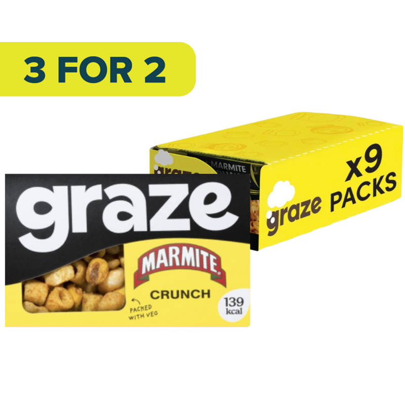 Graze Marmite Crunch 28g - Case of 9 [Best Before: 11/08/2025]