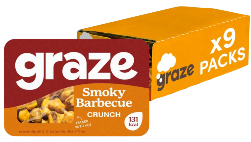 Graze Smoky BBQ Crunch 28g - Case of 9 [Best Before: 24/07/2025]