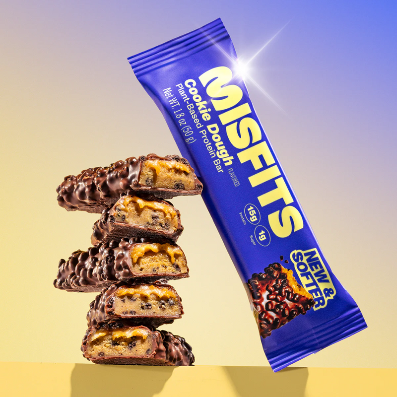 Misfits Cookie Dough Protein bars 50g - Case of 15 [Best Before: 03/08/2025]