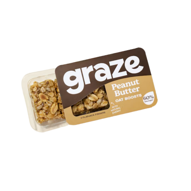 Graze Peanut Butter Flapjack 50g - Case of 9 [Best Before: 15/09/2025]