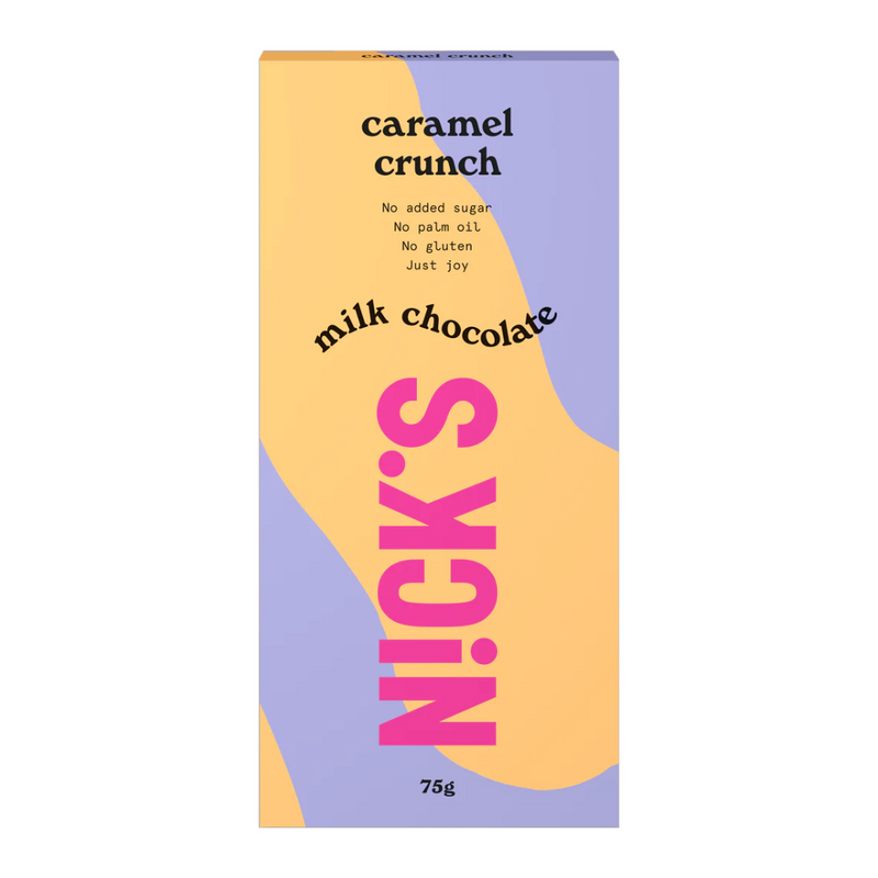 Nicks Caramel Crunch Flavour Milk Chocolate Bar 75g  - Case Of 16 Multisave (Damaged)