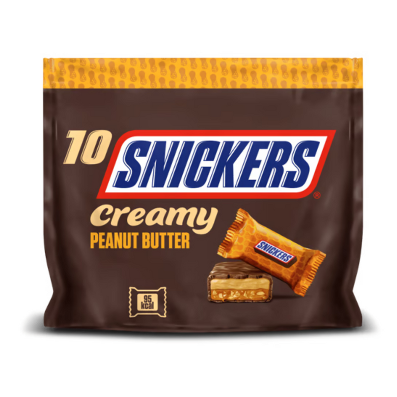 Snickers Creamy Peanut Nut Butter Bitesize Chocolate Bars 182g (10x18.25g Multipack)