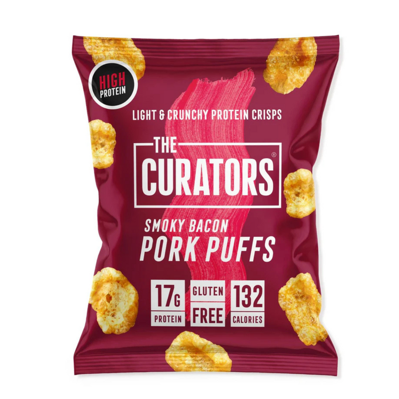 The Curators Original Smoky Bacon Pork Puffs 25g - Case Of 24