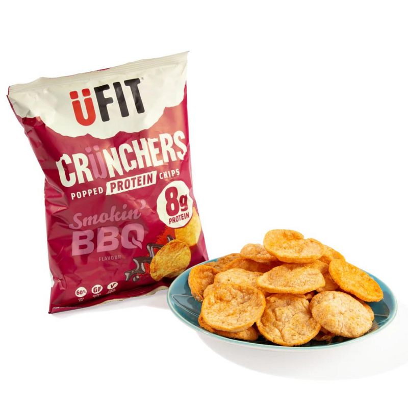 UFIT Crunchers High Protein Popped Chips, Smokin' BBQ 35g - Bundle of 18 Multisave