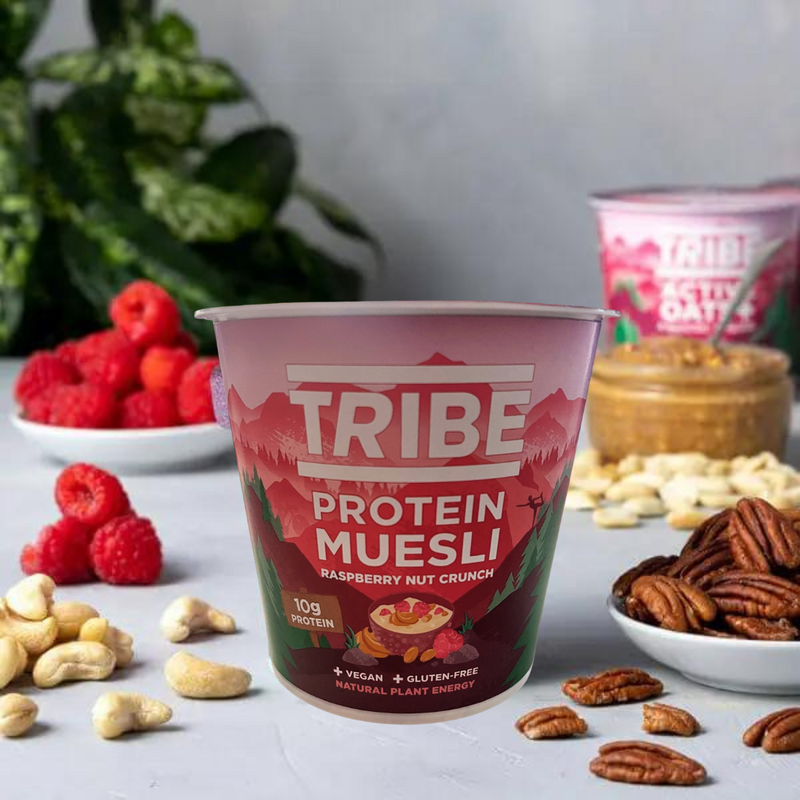 Tribe Raspberry Nut Crunch Flavour Protein Muesli 66g - Case of 8