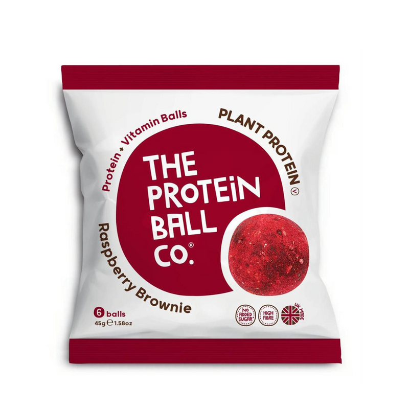 The Protein Ball Co. Raspberry Brownie Flavour Protein Balls 45g - Case of 10 Multisave