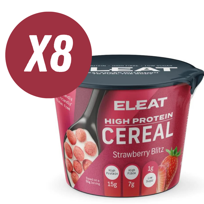 ELEAT Strawberry Flavour High Protein Cereal 50g - Case Of 8 Multisave