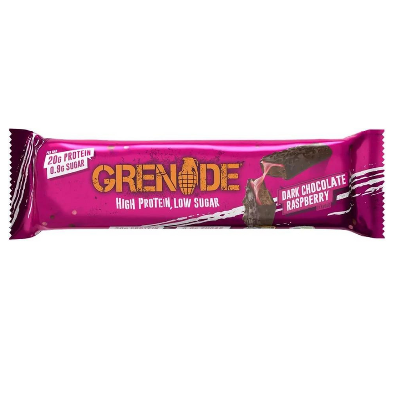 Grenade Dark Chocolate Raspberry Flavour High Protein Bar 60g - Case of 12