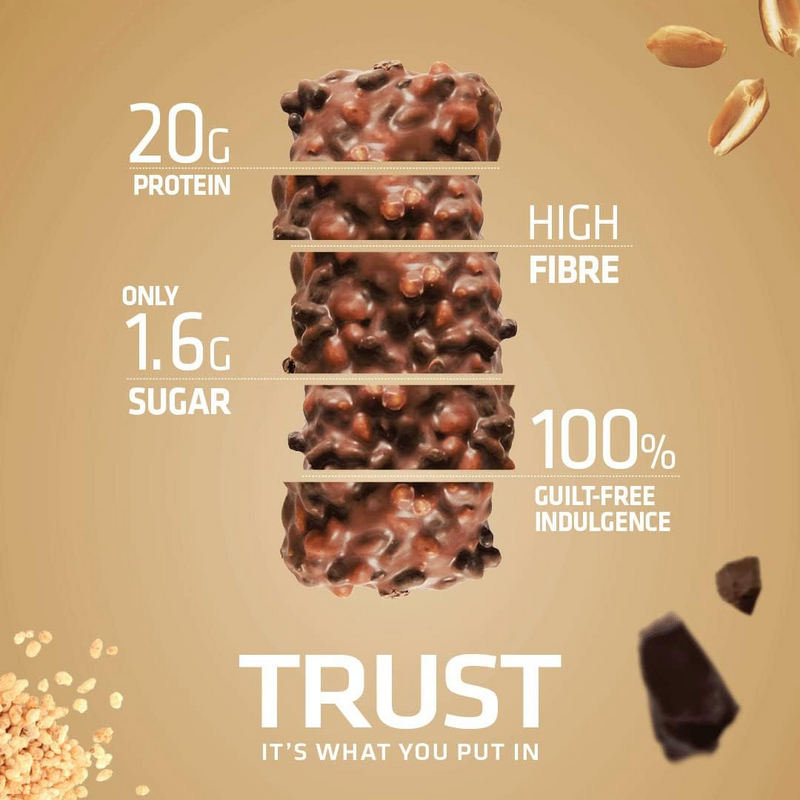 USN Trust Crunch Fudge Brownie Flavour High Protein Bar 60g - Case of 12 [Best Before Date: 31/07/2025]