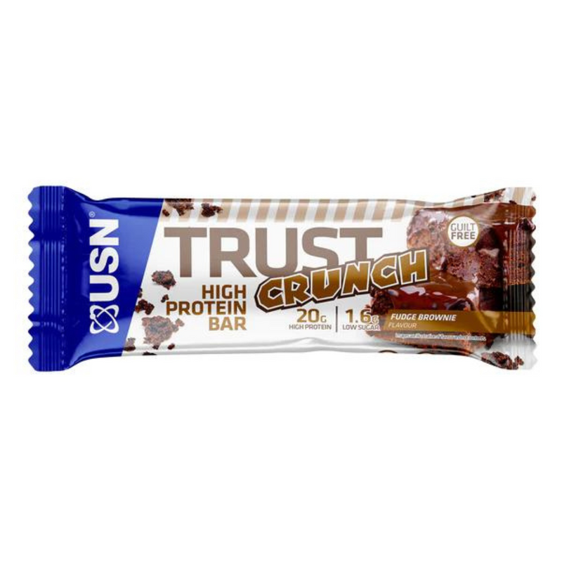 USN Trust Crunch Fudge Brownie Flavour High Protein Bar 60g - Case of 12 [Best Before Date: 31/07/2025]