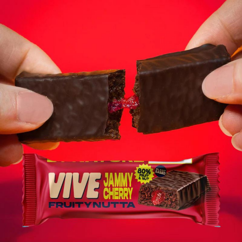 Vive FruityNutta Jammy Cherry Flavour Fruit and Nut Snack bar 35g