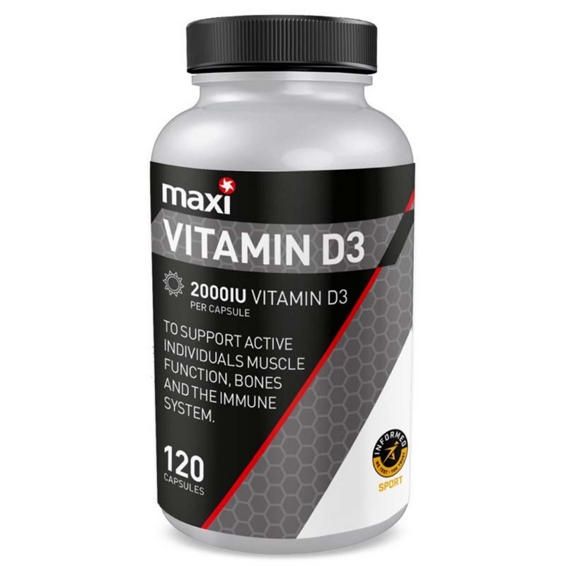 HNC Maxi Vitamin D3 2000IU Supplement Tablets 120 Capsules