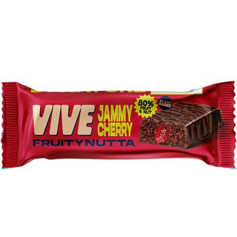 Vive FruityNutta Jammy Cherry Flavour Fruit and Nut Snack bar 35g