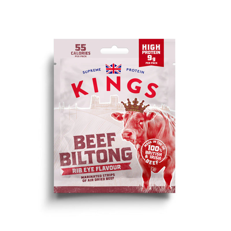 Kings Rib Eye Biltong 25g - Case of 20 [Best Before: 15/01/2026]
