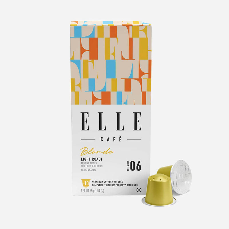 ELLE Magazine CAFÉ Blonde Light Roast Coffee Pods (10 pods - Nespresso Compatible)