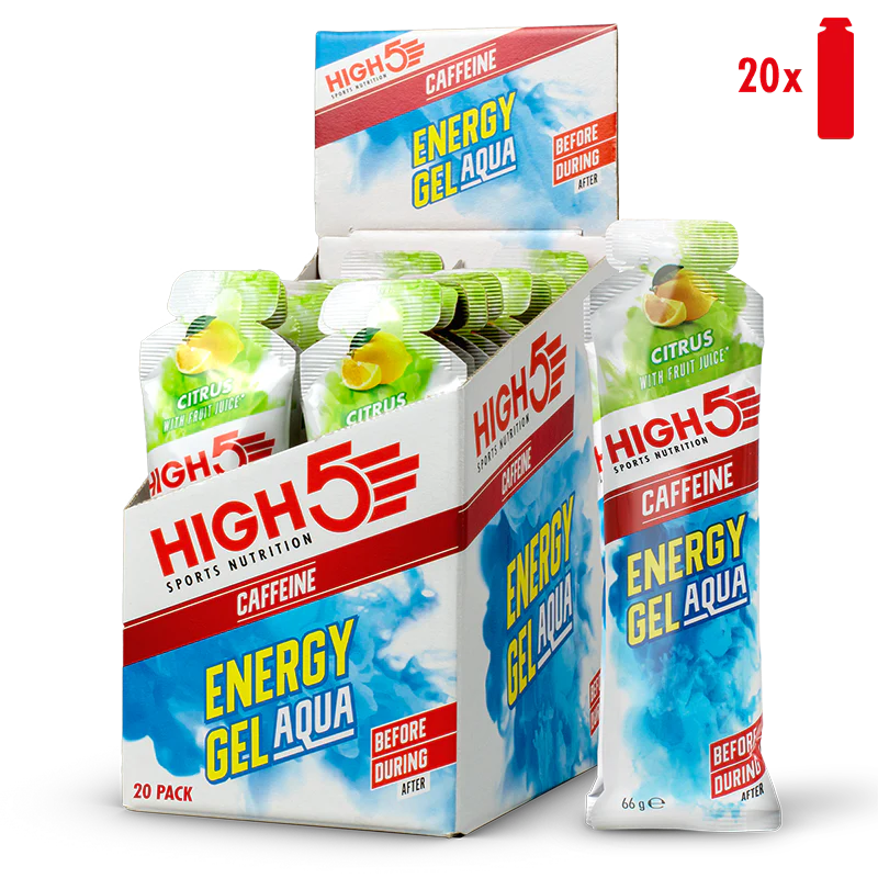 High5 Caffeine Energy Gel Aqua Citrus Flavour 66g - Case of 20