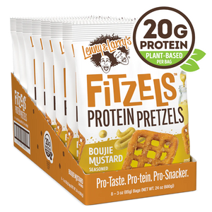 Lenny & Larry's Fitzels Protein Pretzels Boujie Mustard 85g - Case of 8 [Best Before: 20/06/2025]