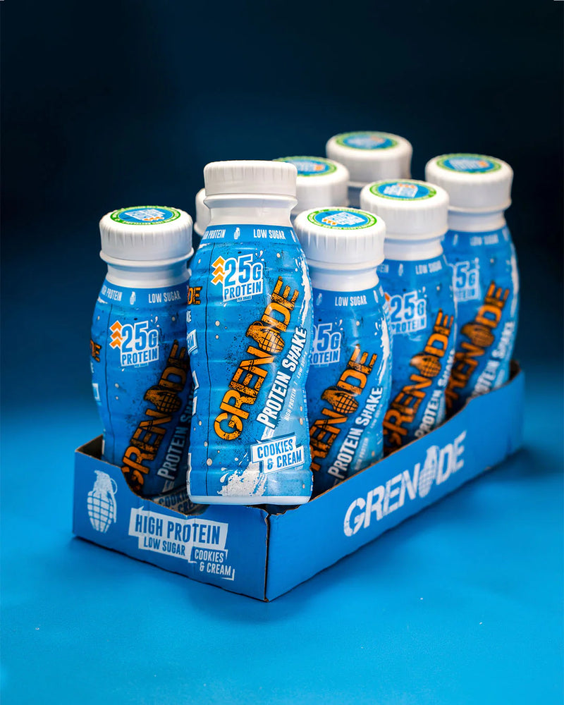 Grenade Cookies & Cream flavour Protein Shake 330ml - Case of 8