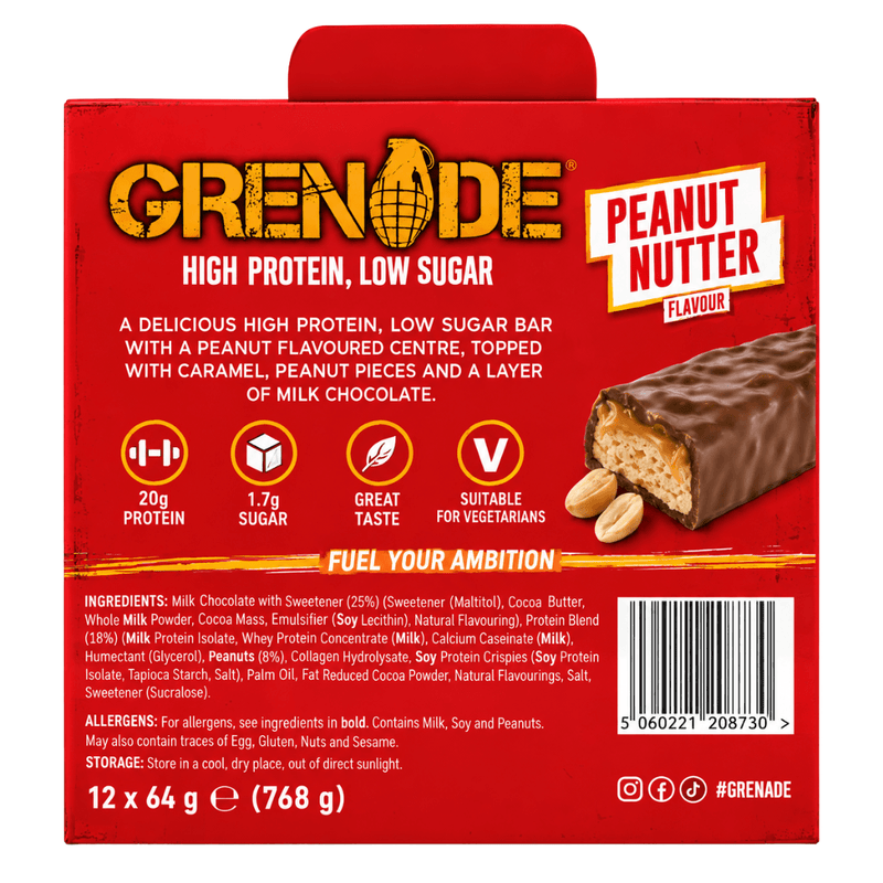 Grenade Peanut Nutter Carb Killa protein bar 60g [Halal] - Case of 12 Multisave