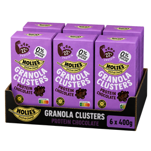 Holies Granola Clusters Chocolate Protein 400g - Case of 6 [Best Before: 10/09/2026]