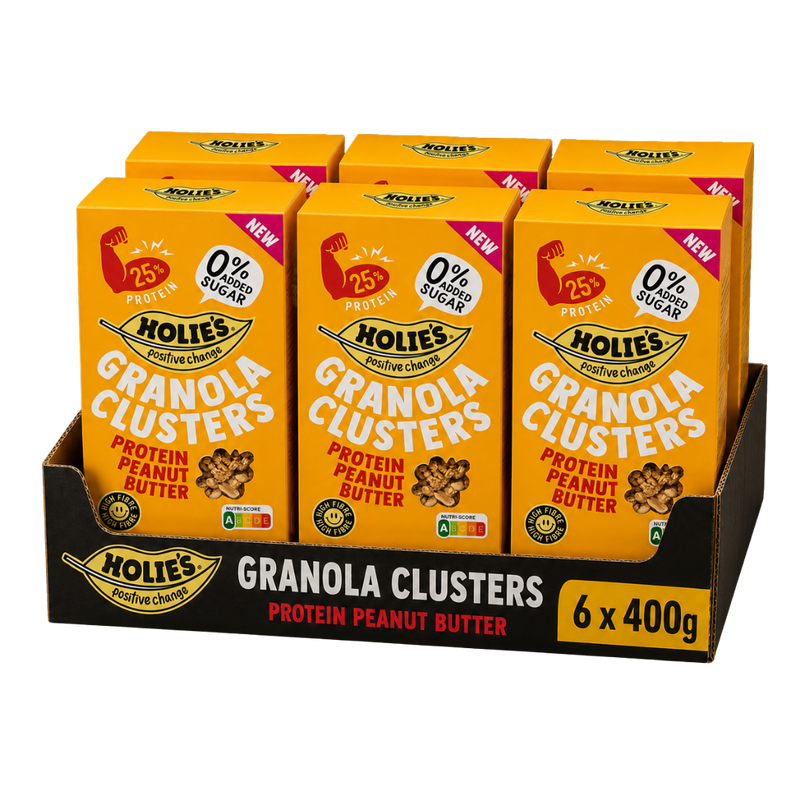 Holies Granola Clusters Peanut Butter Protein 400g - Case of 6 [Best Before: 17/09/2026]