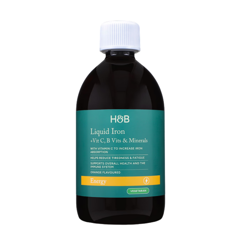 Holland & Barrett Iron + B Vits, Vit C & Minerals Orange Flavour Liquid - 500ml