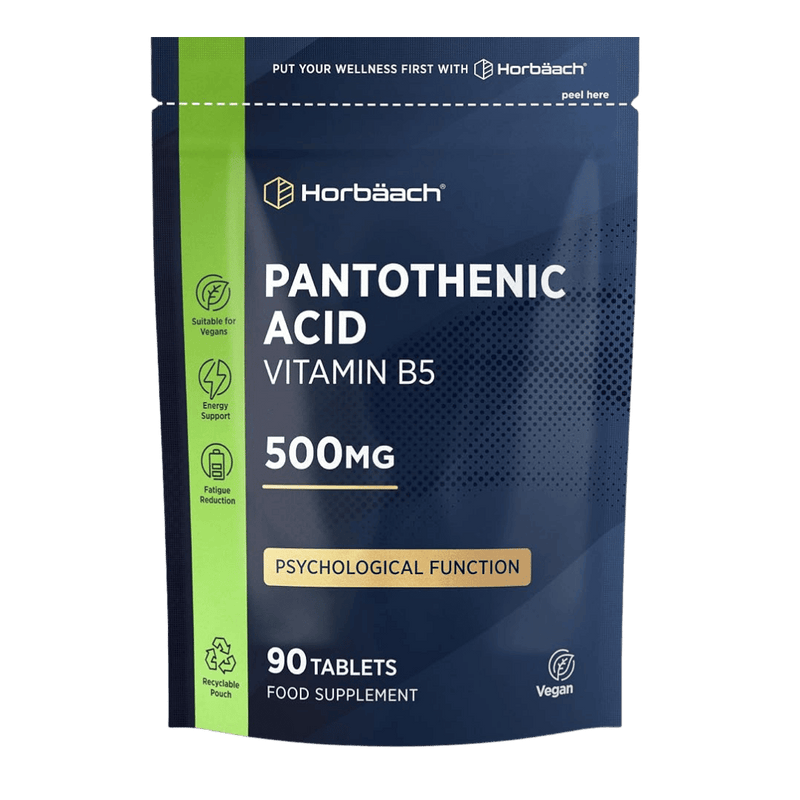 Horbaach Vitamin B5 (Pantothenic Acid) 500mg 90 Tablets