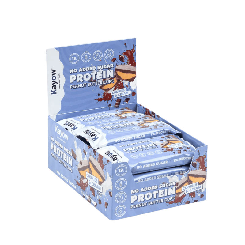 Kayow High Protein Cookies & Cream Peanut Butter Cups 44g Case of 12 [Best Before: 19/05/2026]