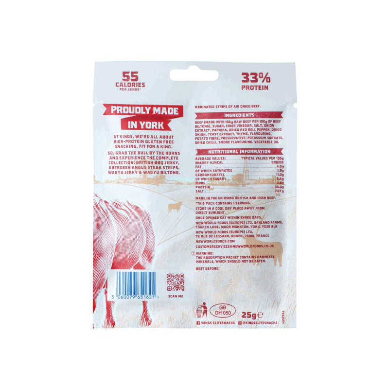 Kings Rib Eye Biltong 25g - Case of 20 [Best Before: 15/01/2026]